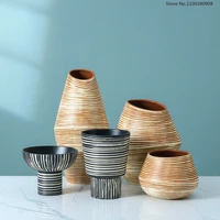 nordic simple painted ceramic vase creative balcony flower pot living room home desktop ornament hydroponic flower utensils