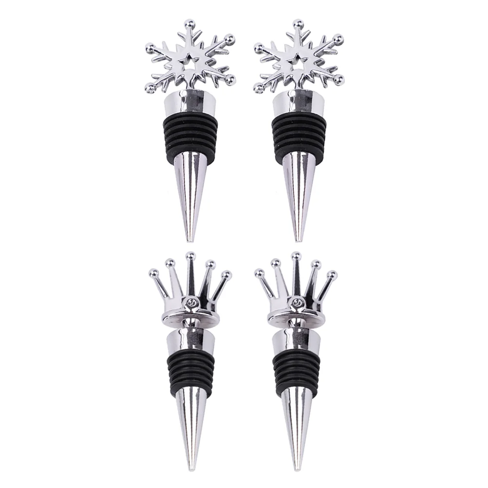 

Bottle Stopper Beverage Champagne Stoppers Plugs Decorative Vacuum Metal Sealed Kitchen Christmas Outlet Cork Cap Snowflake