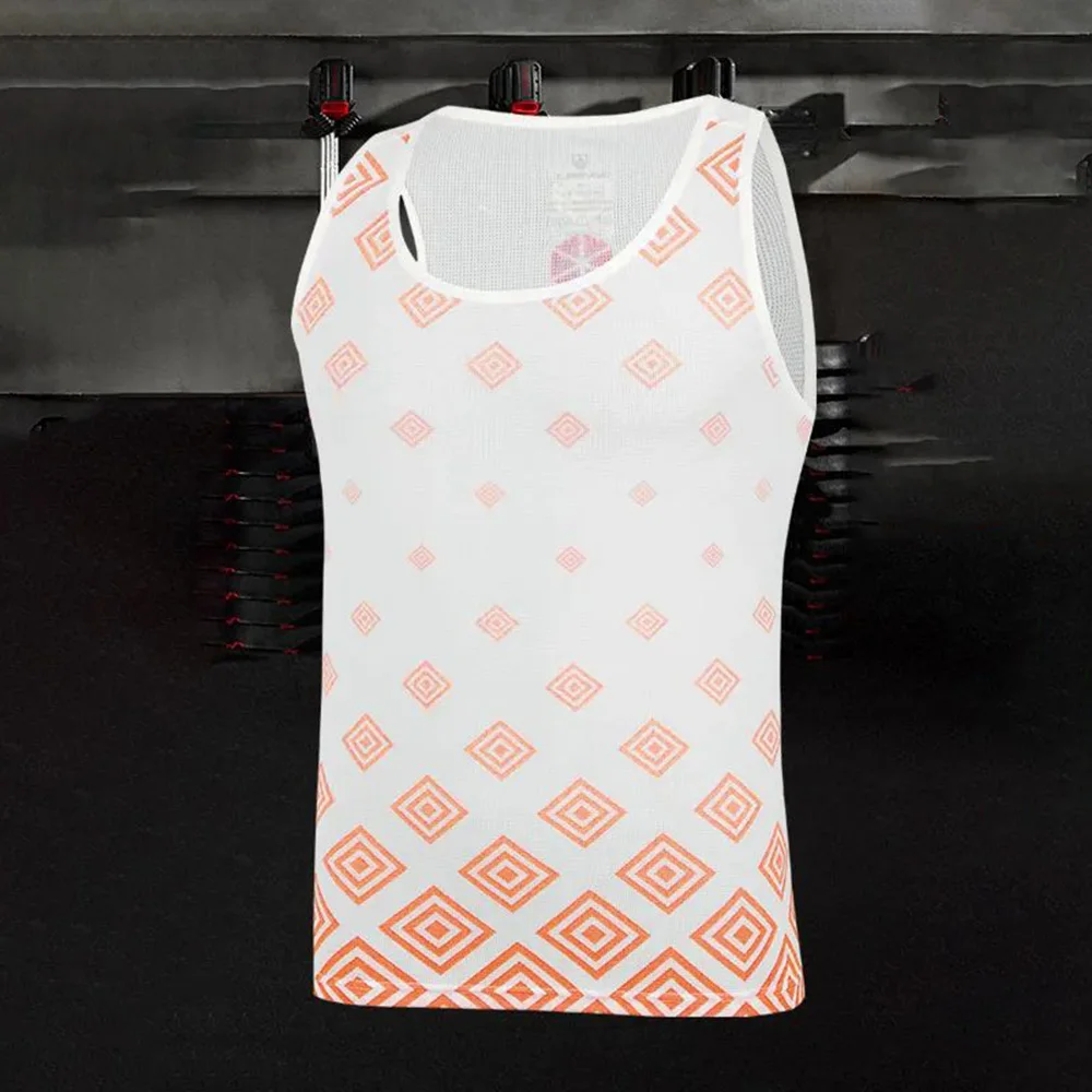 Майка мужская сетчатая жилет для марафона с геометрическим градиентом дышащий