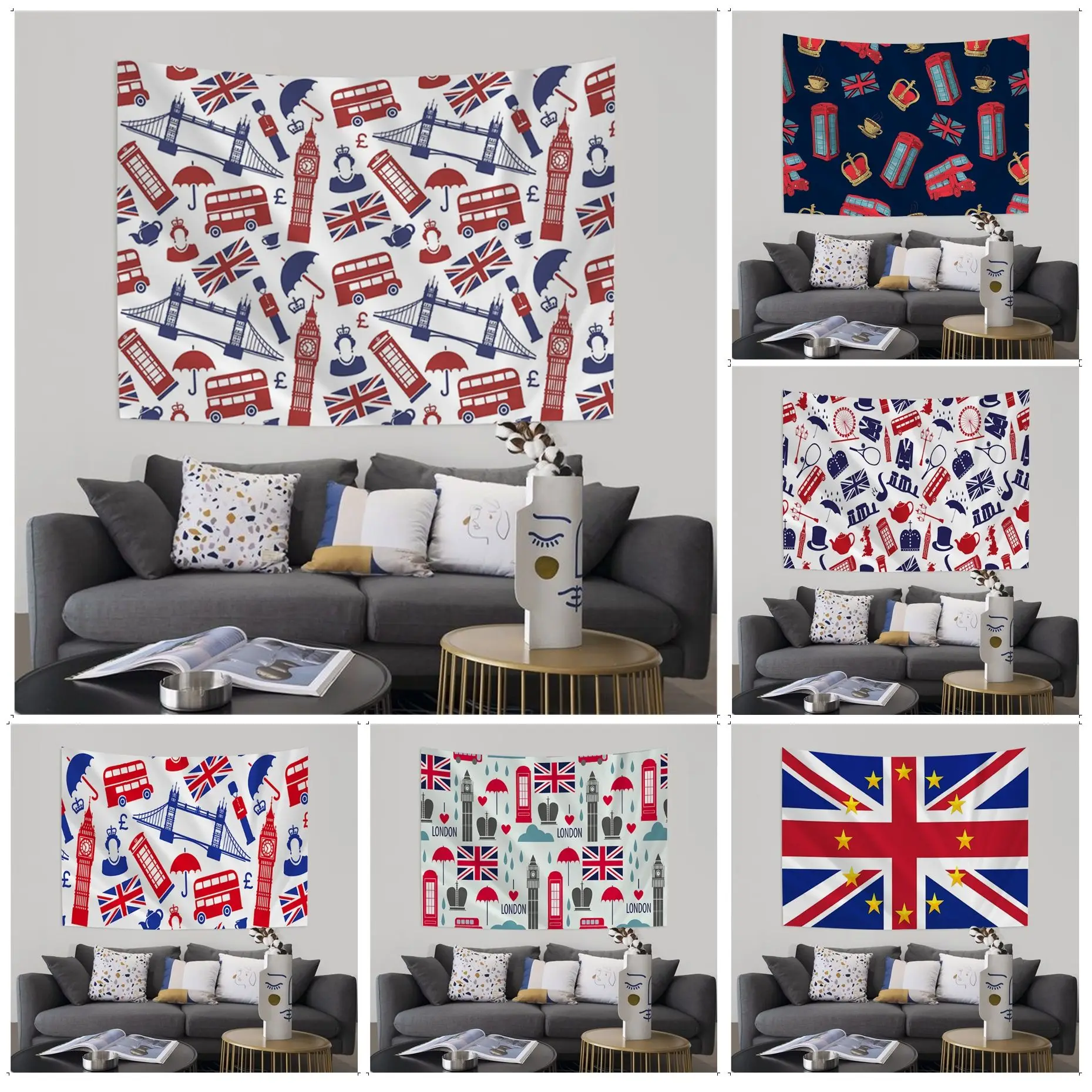 

United Kingdom England Britain UK Union Flag Anime Tapestry Home Decoration Hippie Bohemian Decoration Divination Kawaii Decor