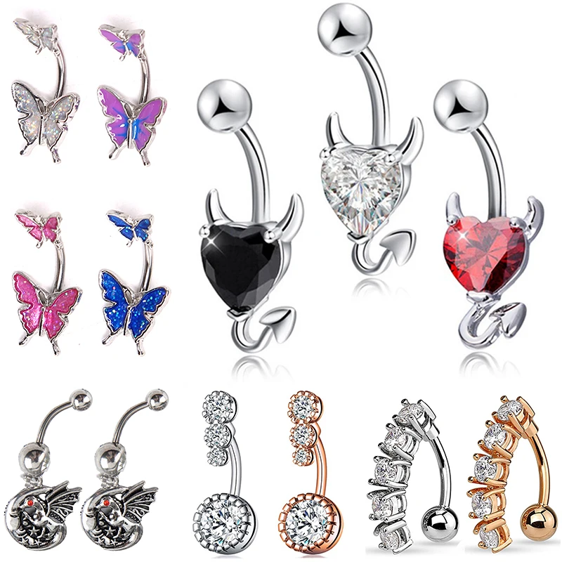 Женское кольцо-бабочка для пупка кольцо из хирургической стали кольца пирсинг