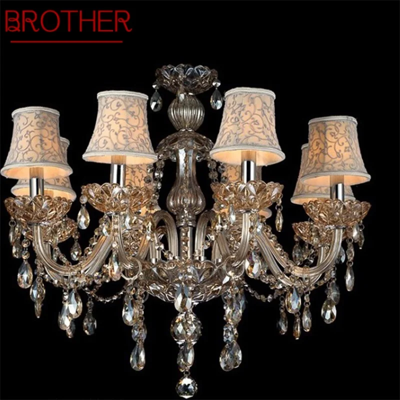 

BROTHER Modern Luxury Chandelier Lamps LED Crystal Pendant Hanging Light Fixtures for Home Hotel Villa Hall