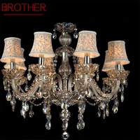 brother modern luxury chandelier lamps led crystal pendant hanging light fixtures for home hotel villa hall