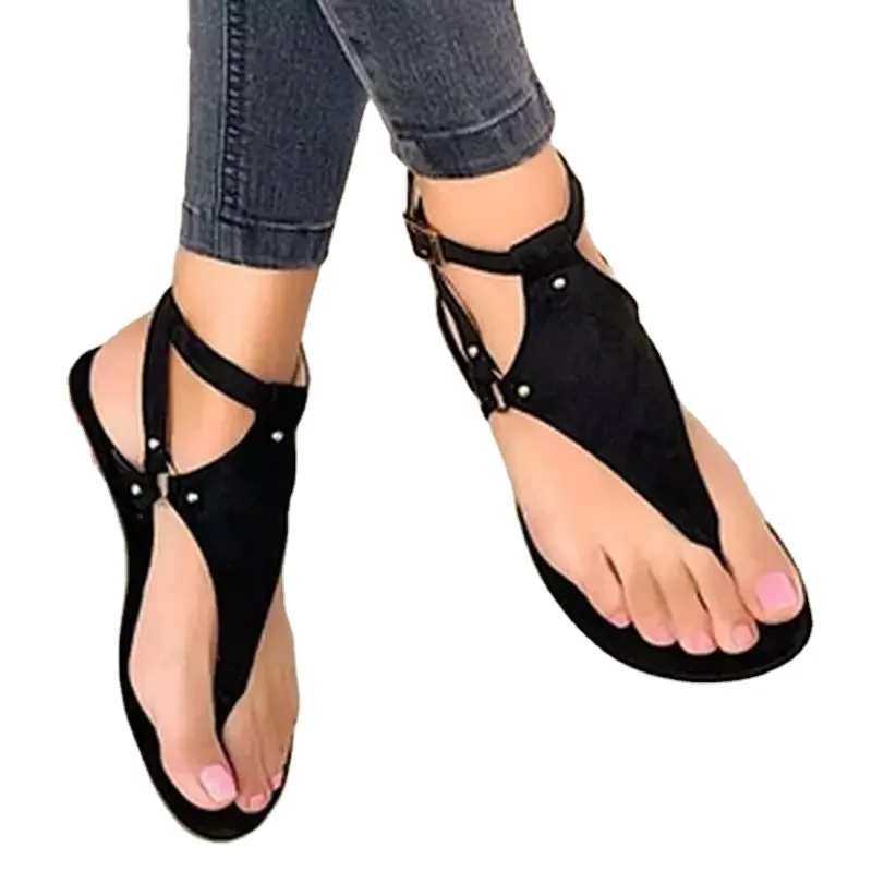

2022 Women Sandals Summer Outdoor Beach Flip-flop Sandals Solid Fashion Gladiator Sandals Women Flats Casual Ladies Shoes