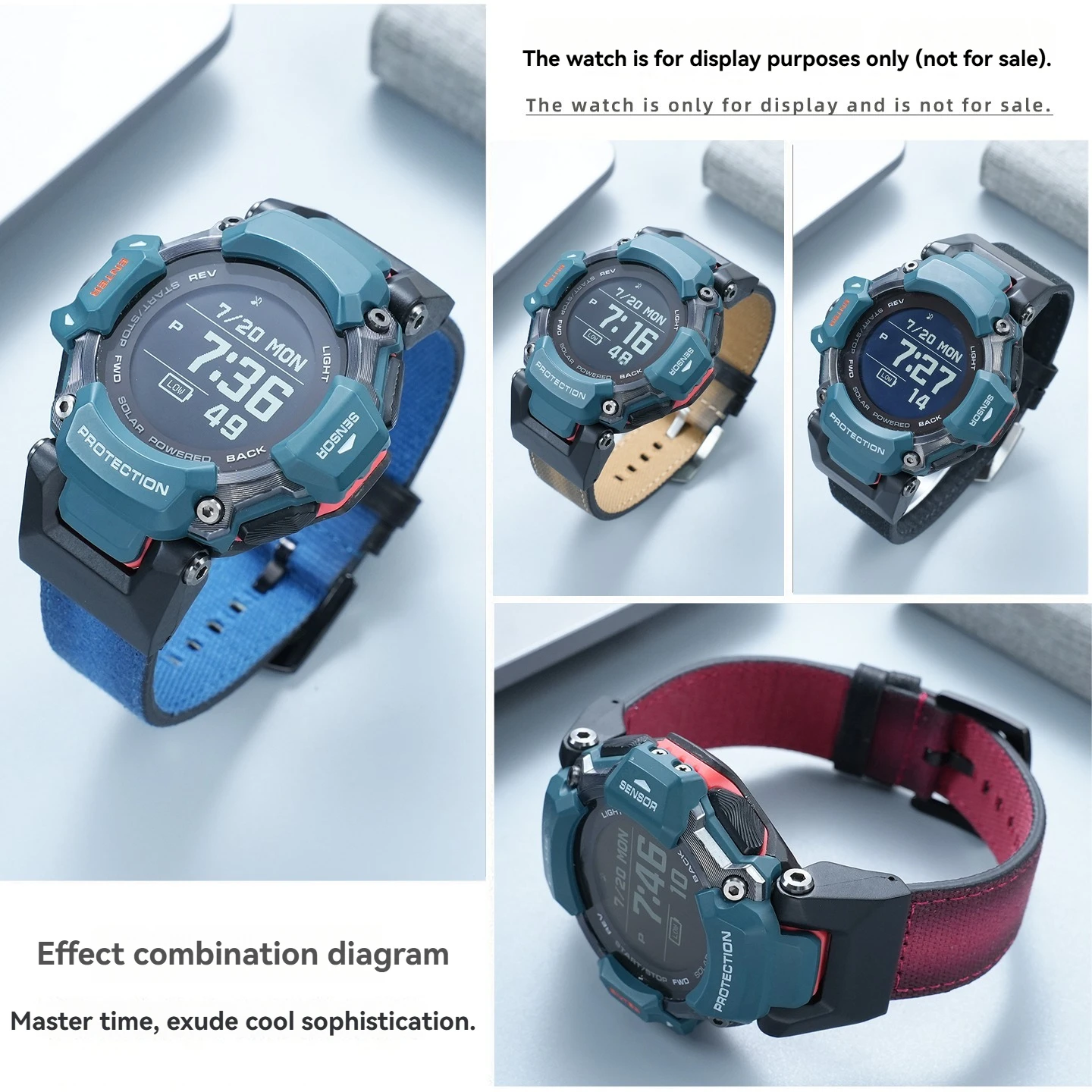 Фото Подходит для модификации и улучшения браслетов серии Casio GBD-H2000, мягкий нейлоновый ремешок для часов, специальная модель. №2