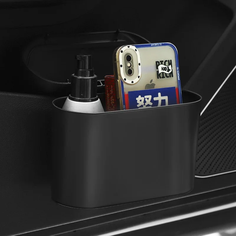 

Car Trash Bin Hanging Vehicle Garbage Dust Case Storage Box Plastic Pressing Square Trash Can Type Auto Car Interior Accessories