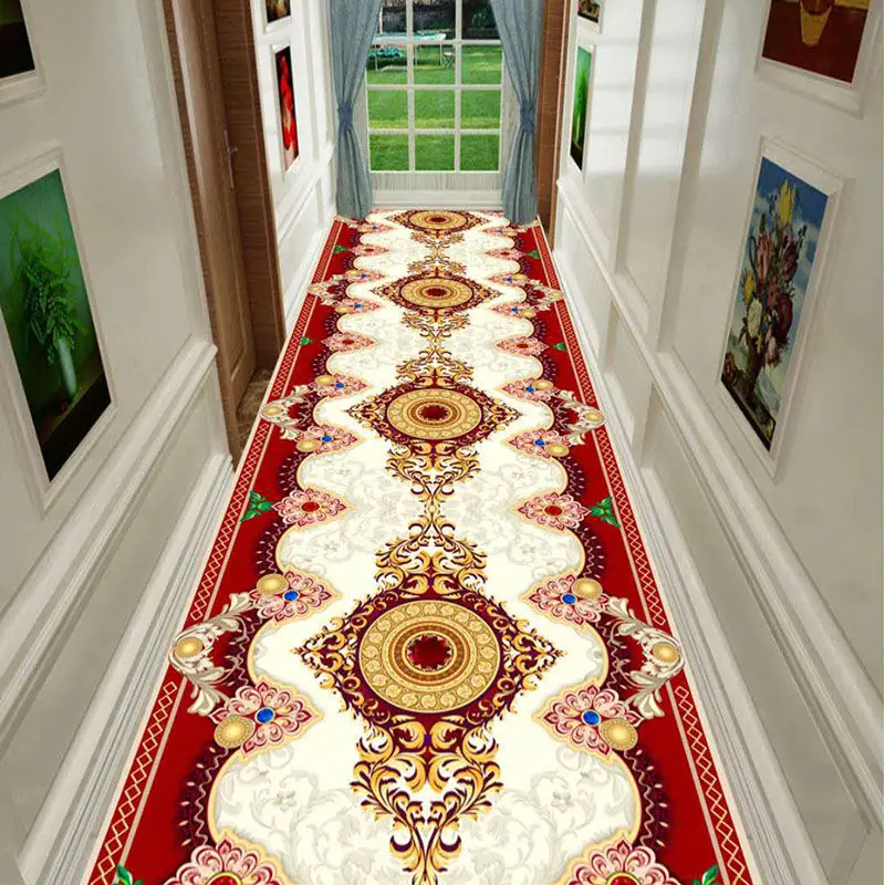 

Customizable Modern Hallway Carpet Large Area Decoration Home Hall Stair Aisle Rug Balcony Long Corridor Passageway Non-slip Mat