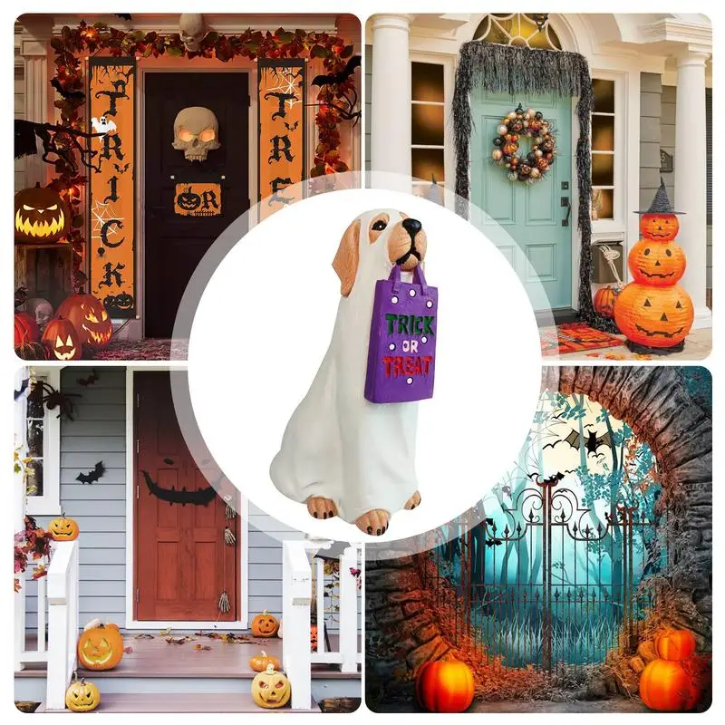 Статуи собаки и кошки на Хэллоуин праздничная тема призрак собака держатель для