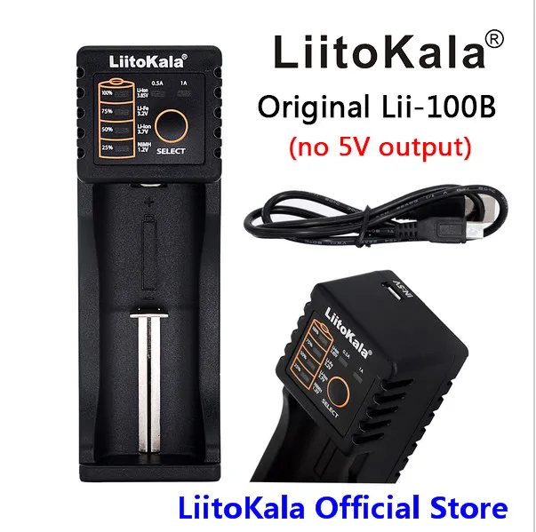 

LiitoKala Lii-100 B 18650 Battery Charger For 26650 16340 CR123 LiFePO4 1.2V Ni-MH Ni-Cd Rechareable Battery (no 5V output)