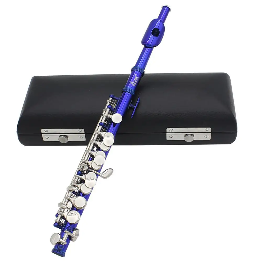 Short Flute Plated C Key 16 Hole Professional Cupronickel With Leather Box+Cleaning Cloth+Screwdriver Musical Instruments
