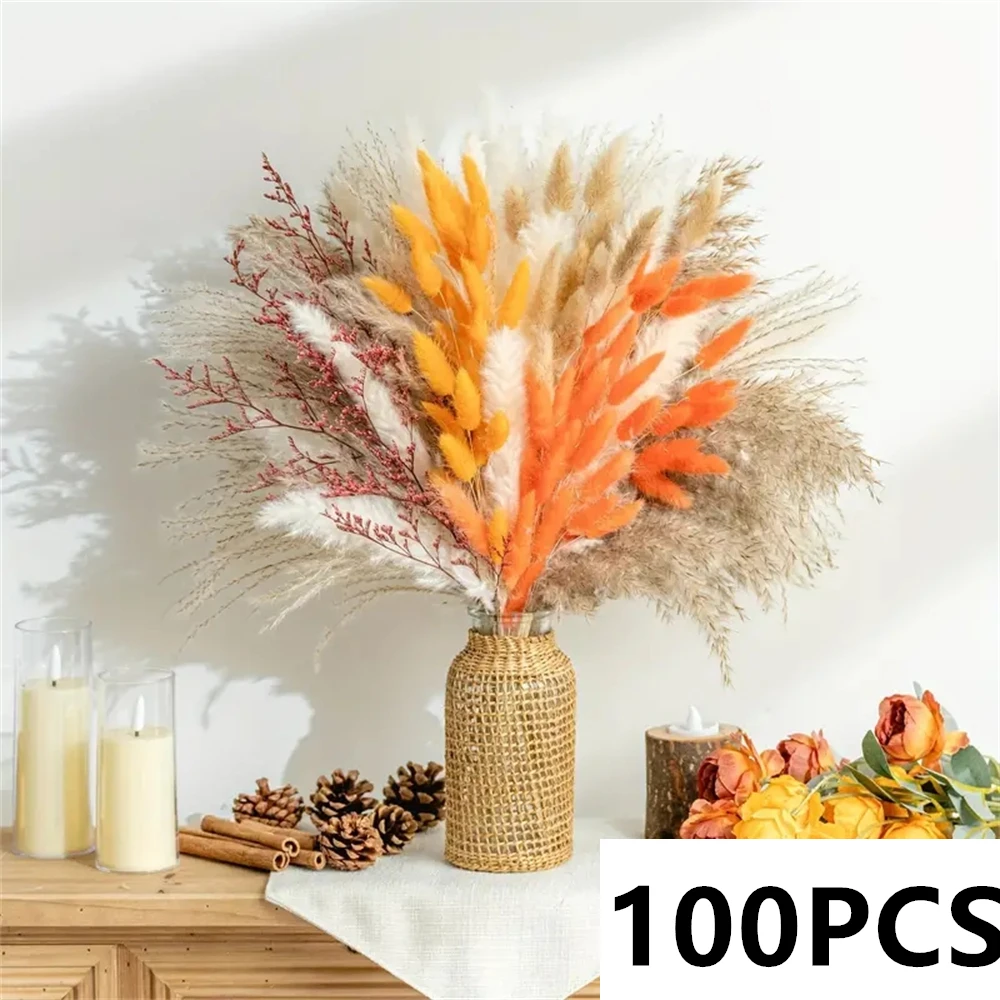 Букет из сухих цветов пампасной травы YN HI FLOWER ENJOY YOUR LIFE