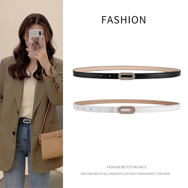 Тонкий женский ремень из натуральной кожи искусственной универсальное модное