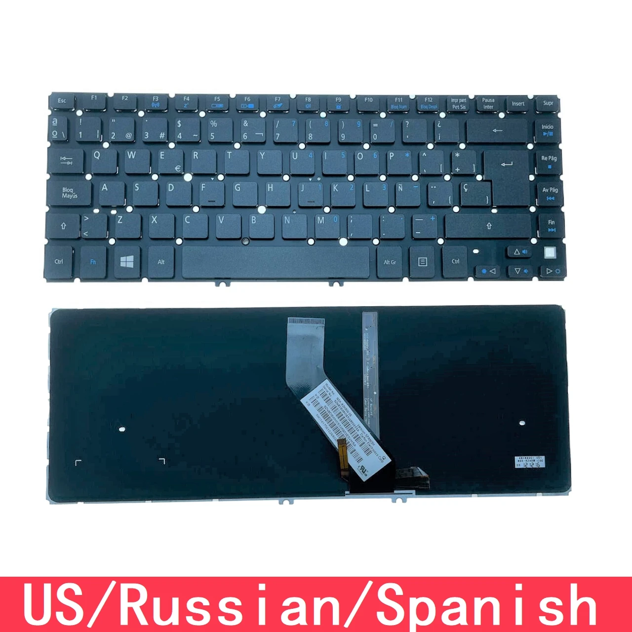 Клавиатура для ноутбука Acer Aspire V5 рус/испанский srhtennew