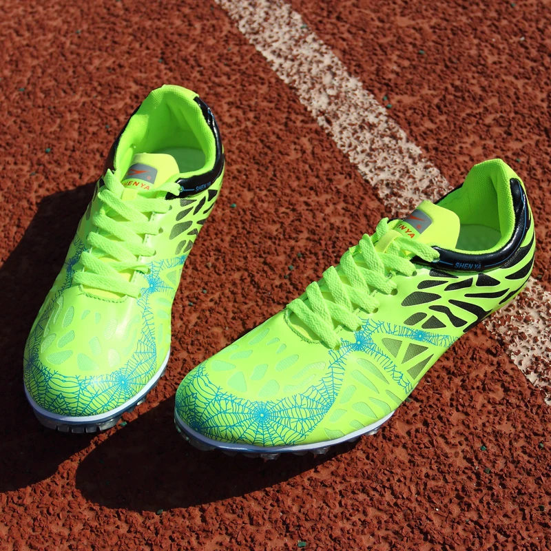 New Track and Field Shoes Men Women Spikes Athletics Shoes Lightweight Training Shoes Unisex Running Nails Sneakers Plus Size