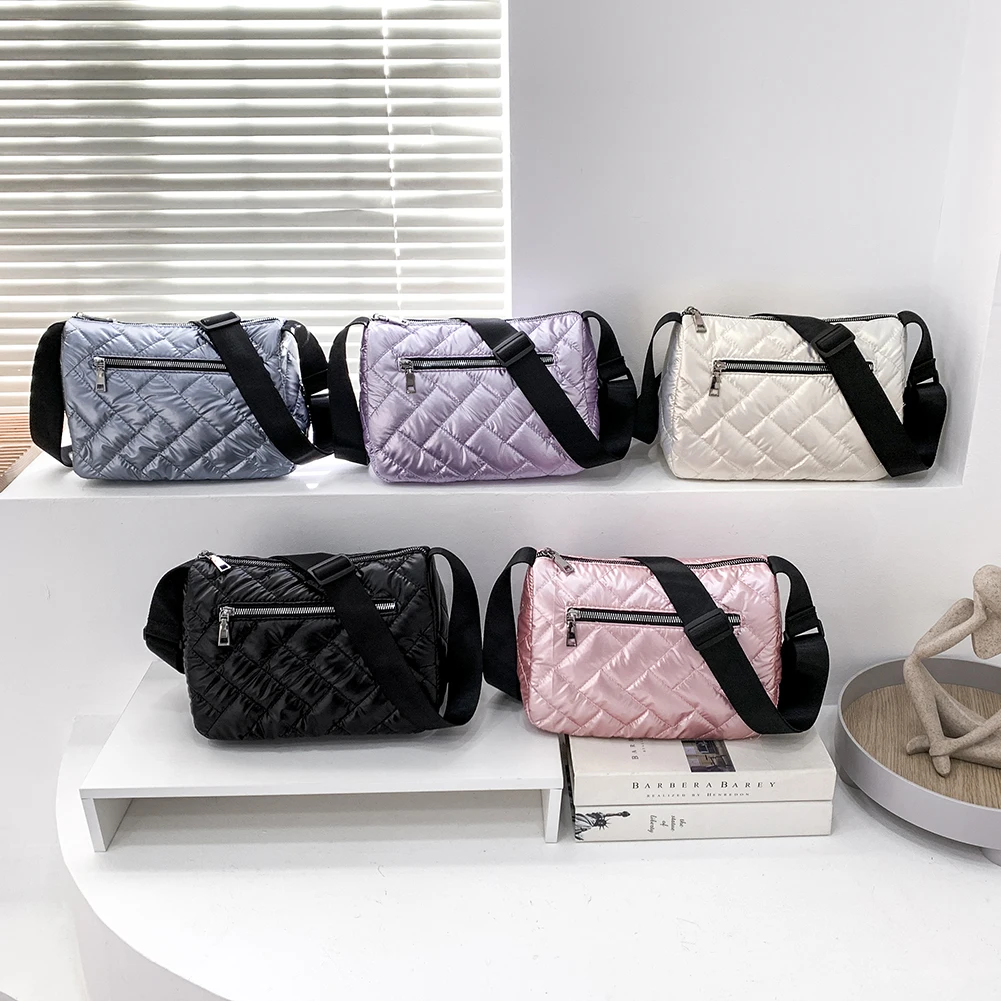 

Vintage Nylon Handbag Women Solid Color Embroidery Thread Top-Handle Handbag Ladies Purse for Outdoor Travel