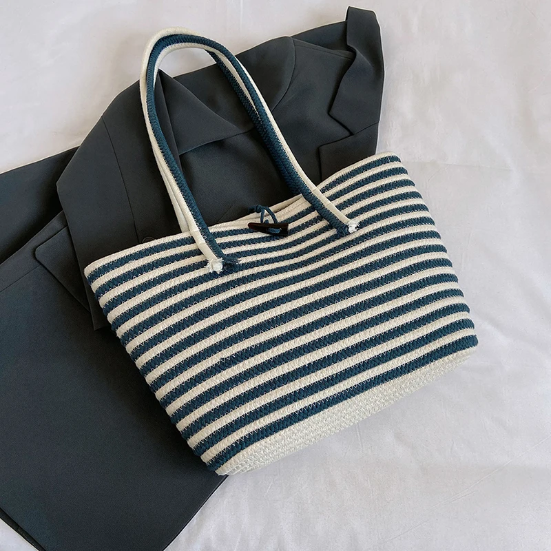 Striped Shoulder Bag Women Large Capacity Tote Bag HOT