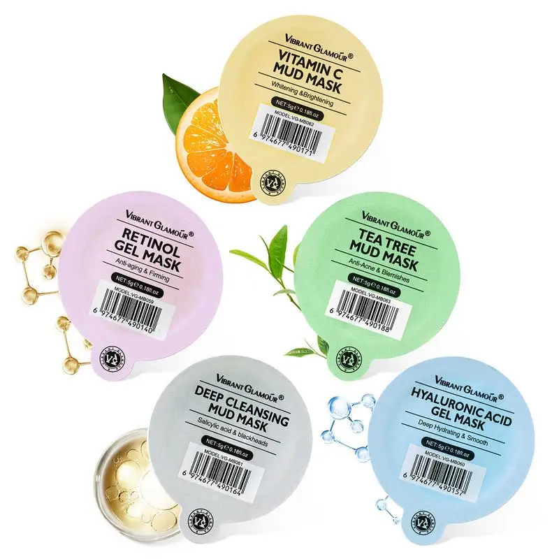 

Jelly Face Masks 5 Pcs Gel Face Mask Set Peel Off Face For Smoothing Moisturizing Cleansing Multifunction Facial Skin Care