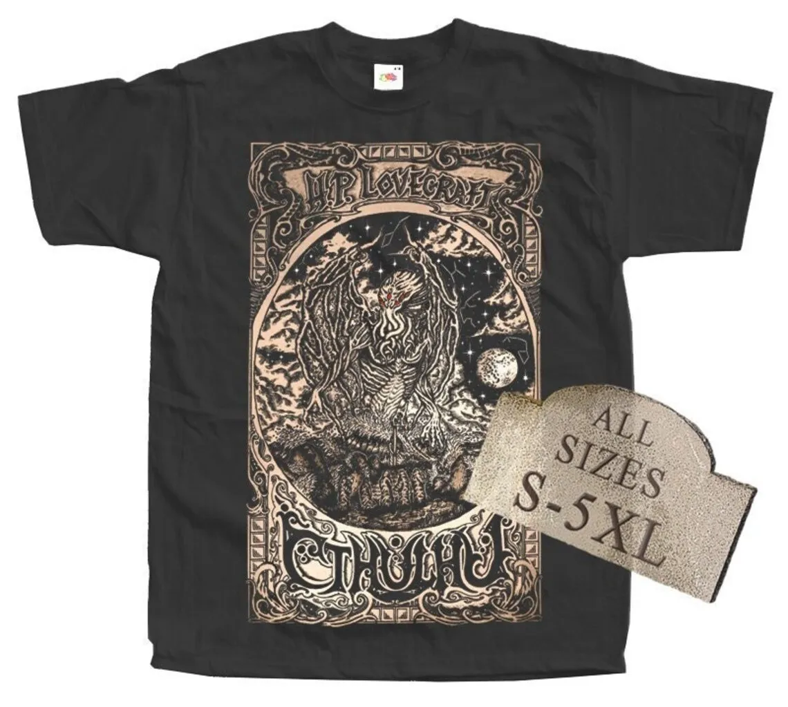 The Call of Cthulhu V11 (Lovecraft) плакат из фильма ужасы черная футболка все размеры S-5XL хлопок