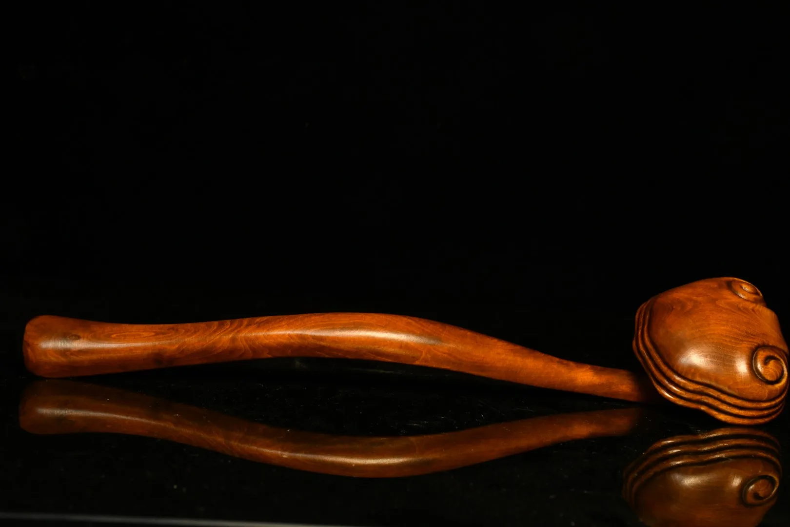 

12"Chinese Folk Collection Boxwood Ganoderma lucidum As one wishes Gather fortune May all your wishes come true Town house