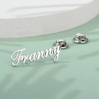 custom name brooches for women personalized clothing accessories stainless steel lapel brooch nameplate pins jewelry party gifts