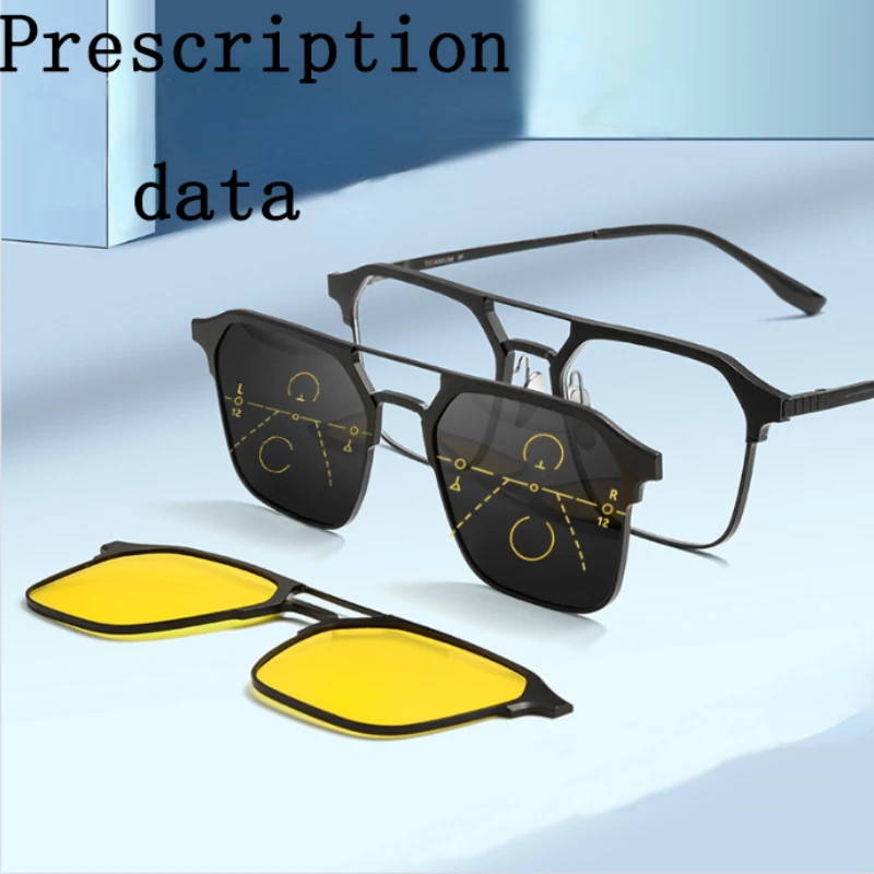 Prescription Glasses Men Magnetic Multi-focal Progressive titanium Reading Glasses Photochromic Computer Optical Myopia gafas