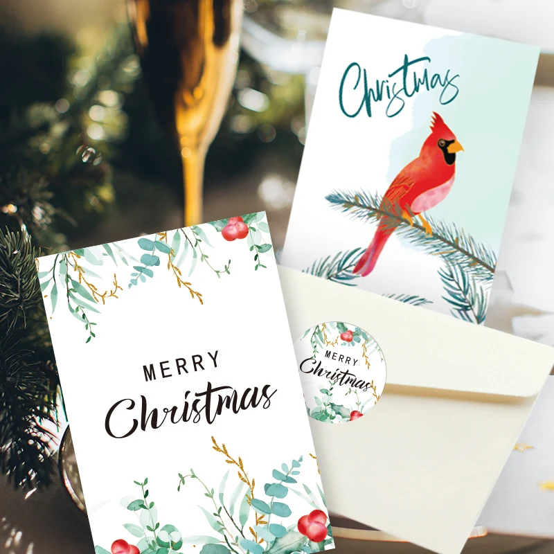 

6 комплектов, поздравительные открытки, рождественские приглашения, наклейки, 6 комплектов для домашвечерние, новый год 2023