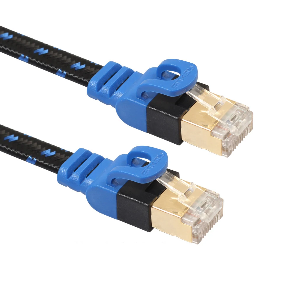 

4524 Cat7 Ethernet Kabel RJ45 Netwerk Draad 1M 2M 3M 5M Patch Grid Blauw Zwarte Platte lan Kabel Utp Voor Laptop Route Kat 7