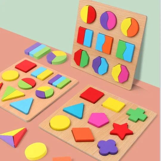 

3D Three-Dimensional Wooden Puzzle, Numerical Shape, Letter Puzzle, Building Block Matching, Hand Grabbing Board, Children'S Puz