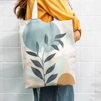 bohemian abstract canvas bag fashion art woman shopper bag school bag harajuku shoulder bag sketch face tote handbag pencil case