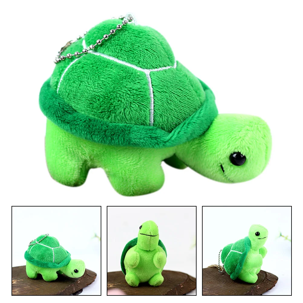 

4 Pcs Stuffed Turtle Pendants Keychain Plush Toys Ornament Fob Keychains Animal Charm Hanging Decor