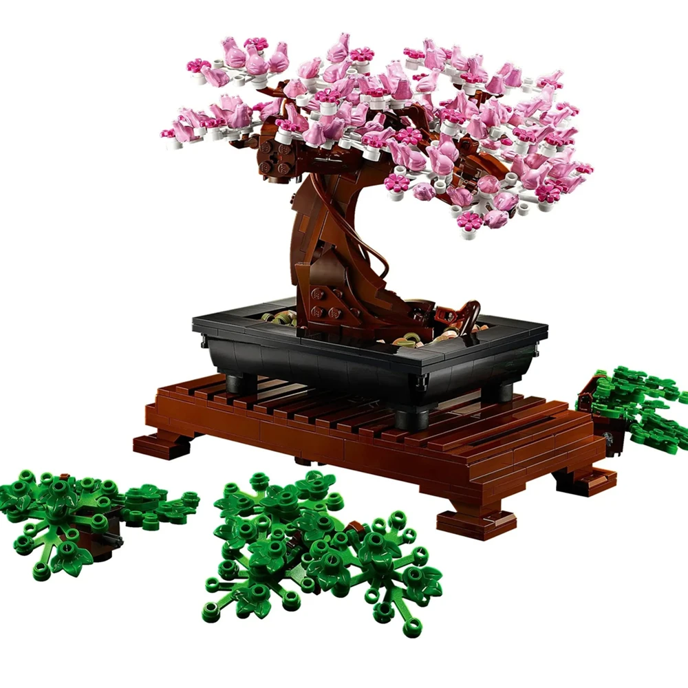 

Bouquet de bonsaï en forme d'arbre, blocs de construction, modèle de briques, plantes en pot, décoration pour la maison, cadeau