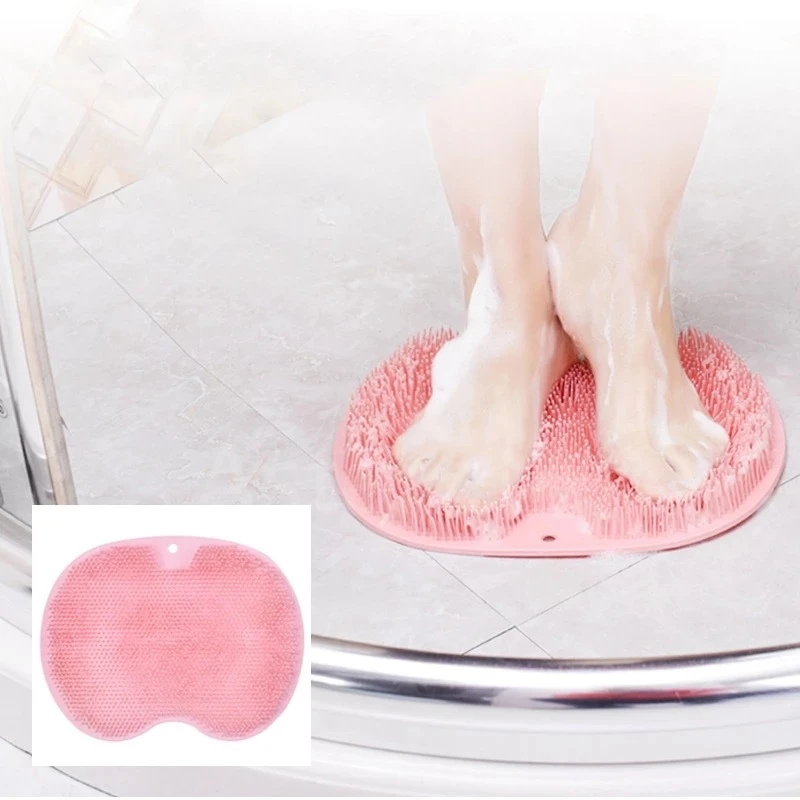 

2pcs Foot wash brush rub back sucker brush bathroom tool foot massage pad shower massage non-slip bath pad foot wash escova
