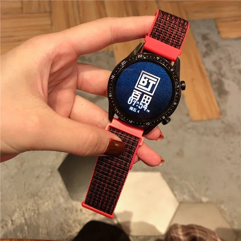 Ремешок нейлоновый для Amazfit GTS4/2/3/3pro/2e/GTS2 Mini/GTR 4 42-47 мм/GTR2/2e/stratos браслет часов bip 20 мм