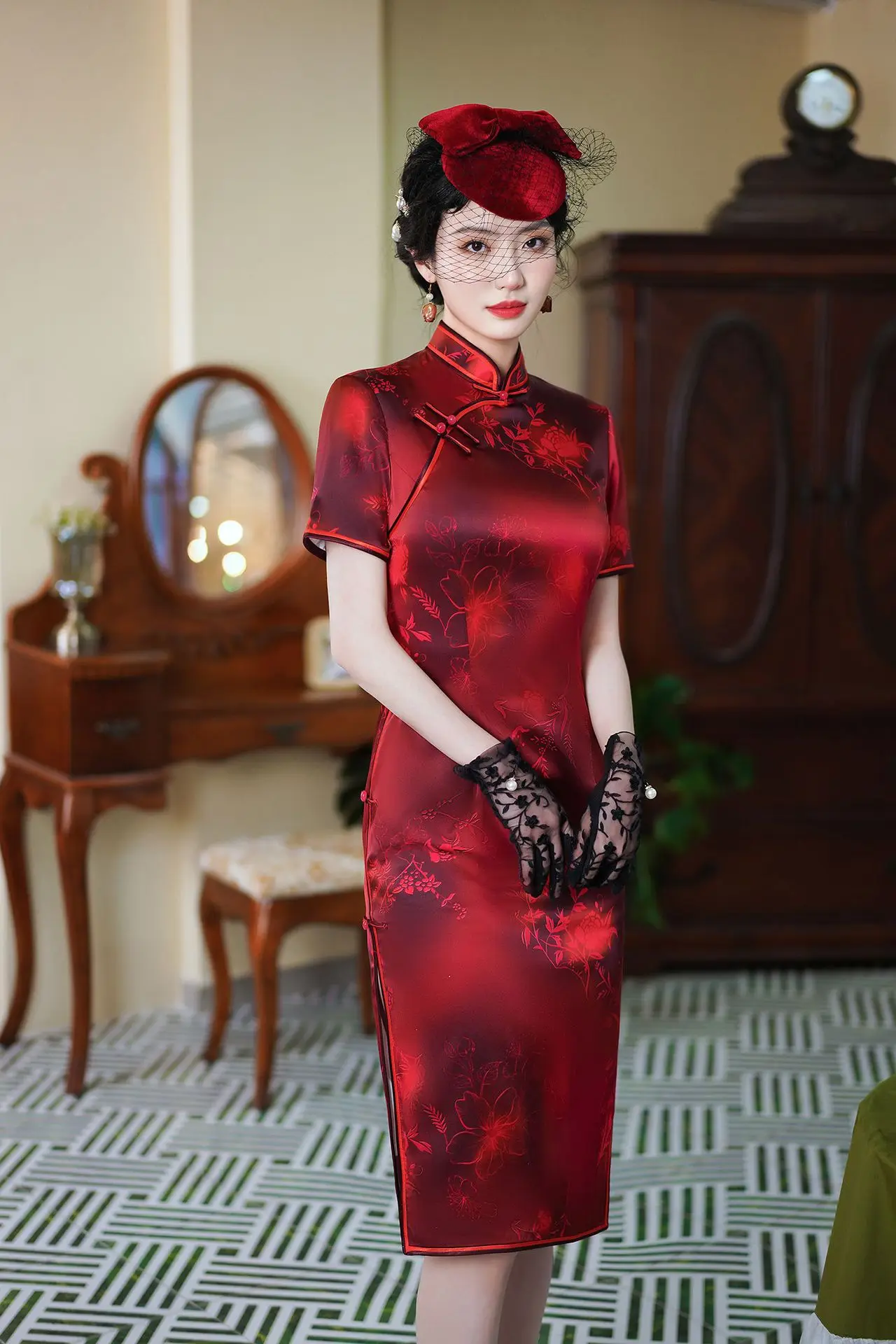 Высококачественный Ципао из натурального шелка верхняя юбка-Ципао Литературная