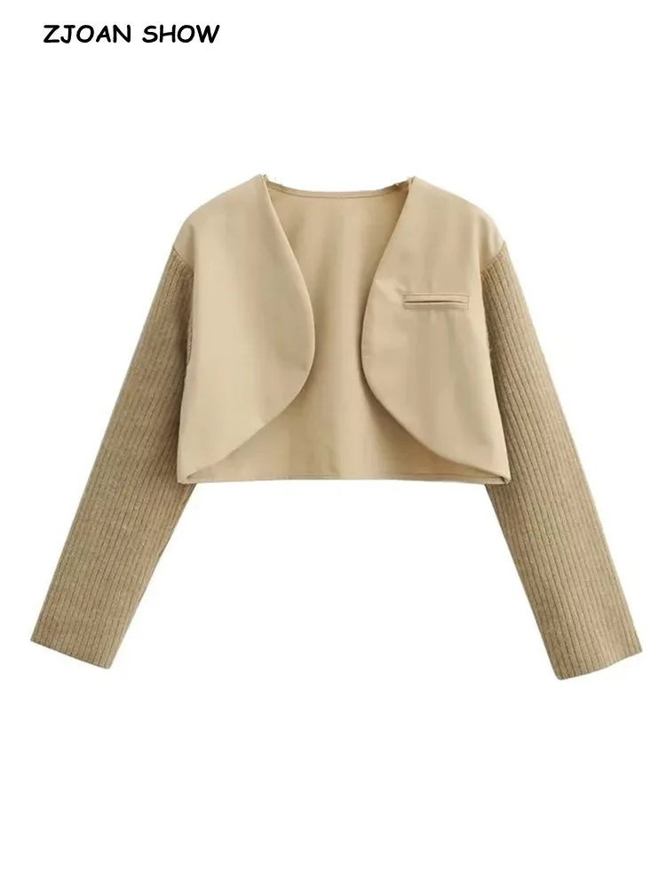 

Женское трикотажное полупальто цвета хаки, с длинным рукавом и V-образным вырезом