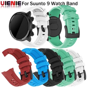 Силиконовый сменный ремешок для SUUNTO 9 FrontierClassic 24 мм, спортивный браслет для смарт-часов SUUNTO 9, аксессуары для наручных часов