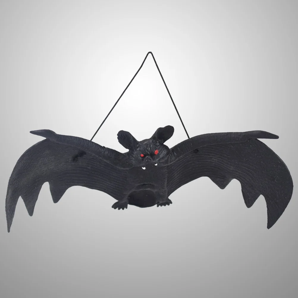 

3 PCS Spooky Looking Bats Rubber Tricky Props Haunted House Decor Hanging Bats Bat Yard Decor