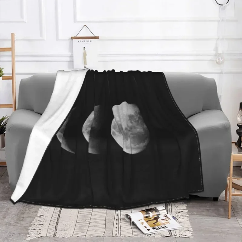 

Manta De Franela Con Estampado De Luna Lunar Y Eclipse, Cobertor Textil Transpirable, Supersuave, Para Ropa De Cama Y Colcha Al