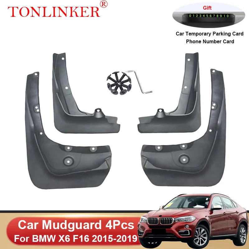 

TONLINKER Car Mudguard For BMW X6 F16 2015 2016 2017 2018 2019 Mudguards Splash Guards Front Rear Fender Mudflaps Accessories