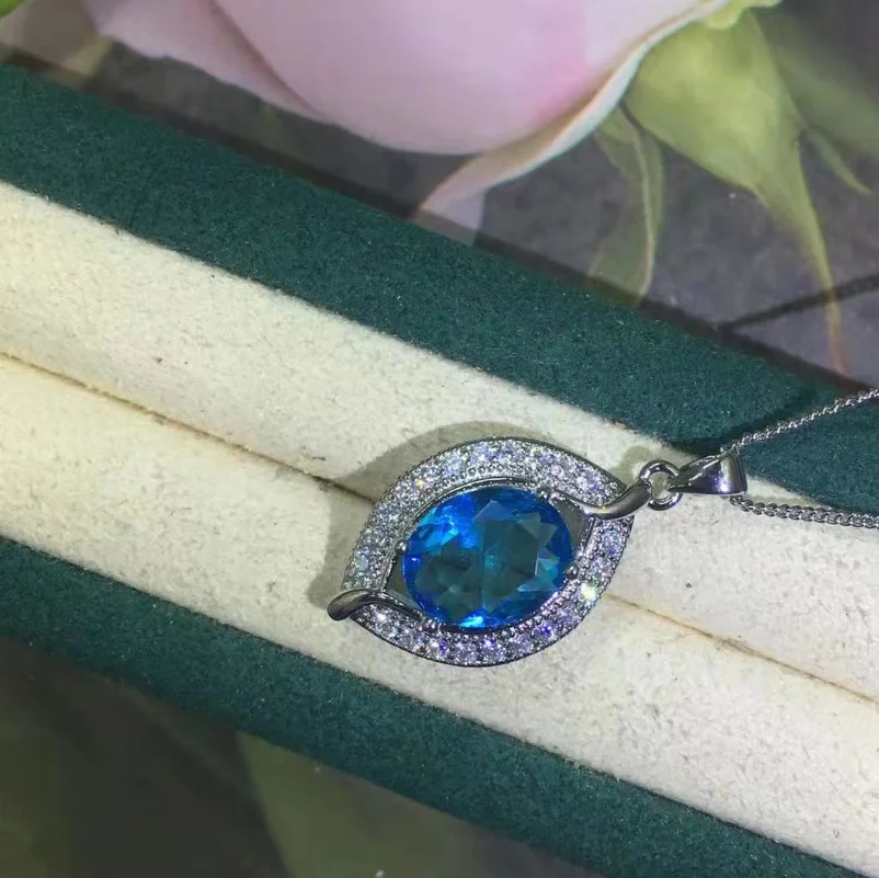 

ANGLANG Luxury Blue/Pink/Yellow Cubic Zirconia Round Pendant Necklace for Women High Quality Fashion Necklaces Party Jewelry