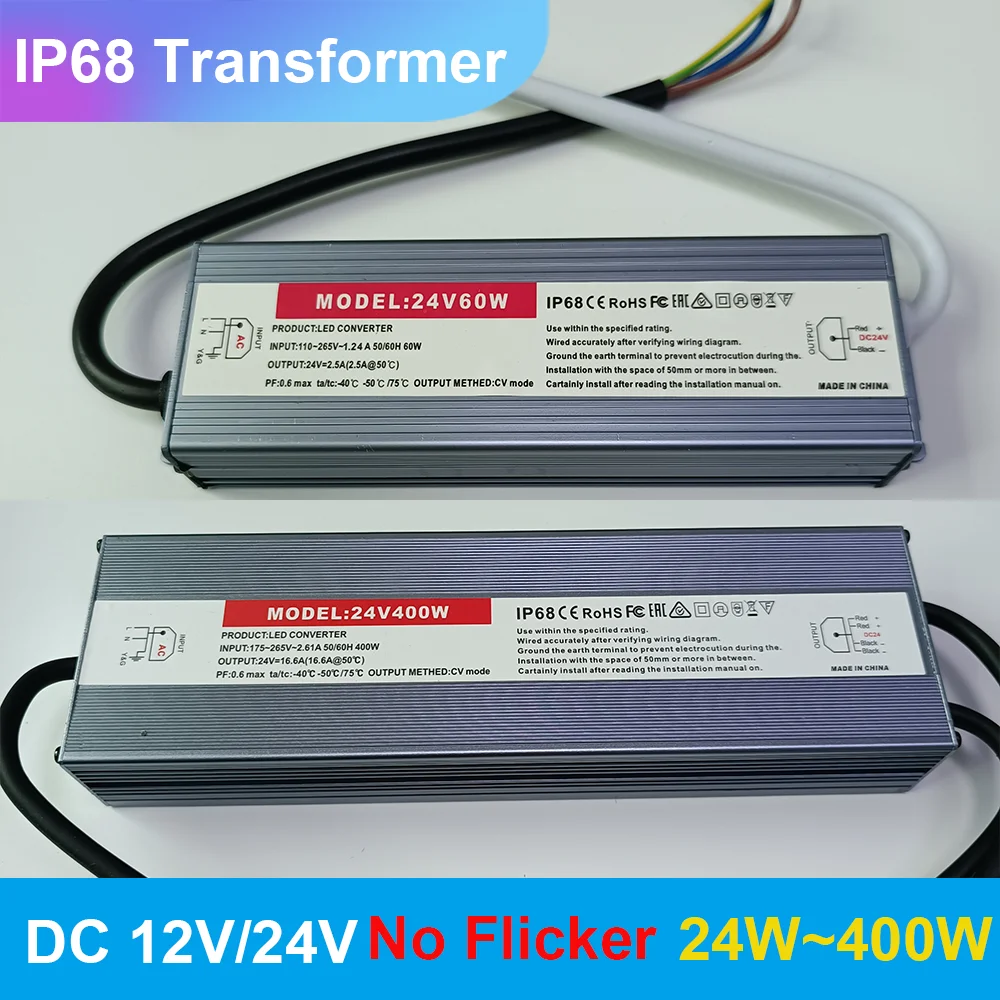 

12 Volt Power Supply Waterproof 220v To 24V AC Transformer 24W 36W 45W 60W 80W 100W 150W 200W 250W 300W 350W 400W