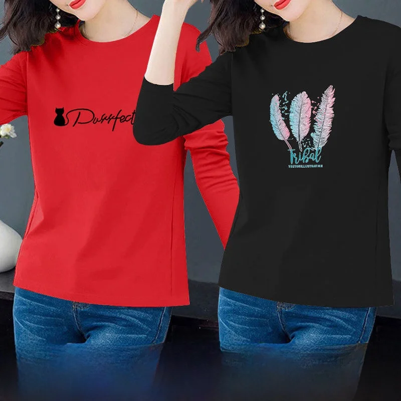 [00% Cotton] Long sleeves Shirt Women clothes 2024 New Autumn Loose Thin Fashion Western Sle Top 2 Pieces