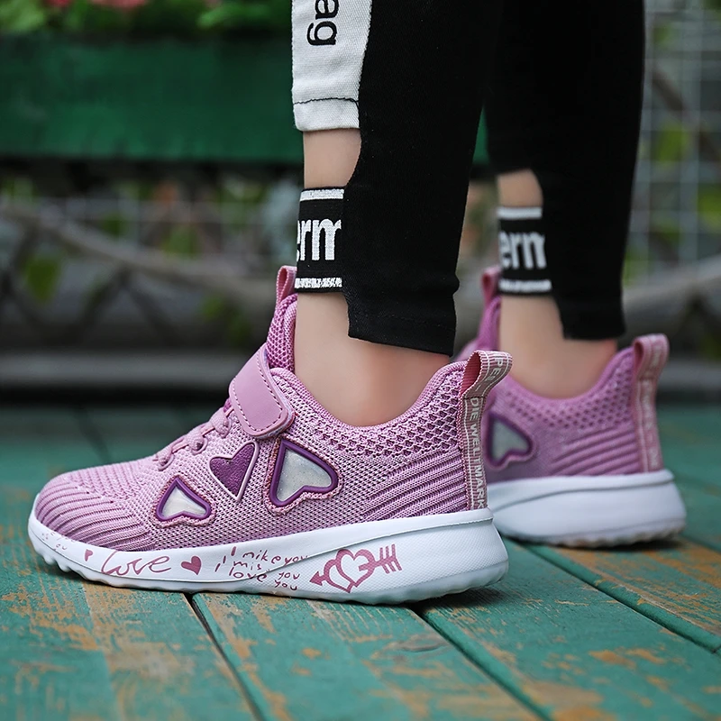 2022 Girls Casual Shoes Light Mesh Sneakers Kids Summer Children Autumn Tenis Cute Sport Cartoon Female Running Sock Footwear 8