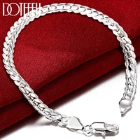 doteffil 925 sterling silver 181920cm 6mm full side chain bracelet for women man fashion wedding engagement jewelry