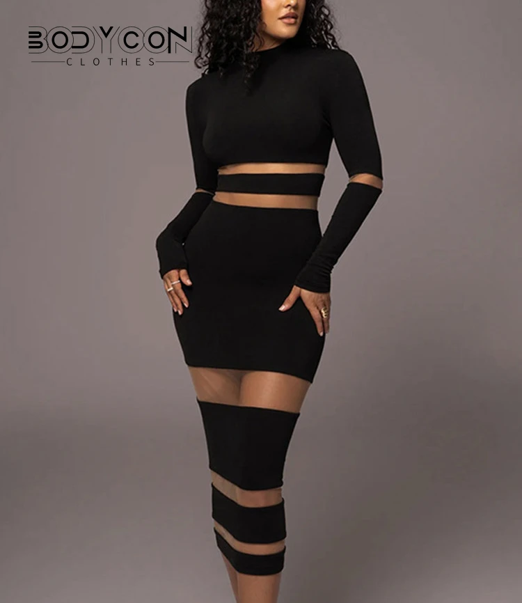 

Женское кружевное ажурное платье, Элегантное трикотажное платье-водолазка в стиле пэчворк, Осеннее вечернее платье с длинным рукавом, 2023