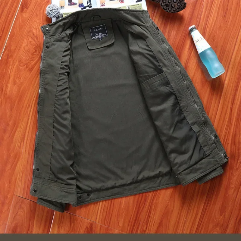 Весенне-осенняя мужская куртка-бомбер повседневная армейская военная