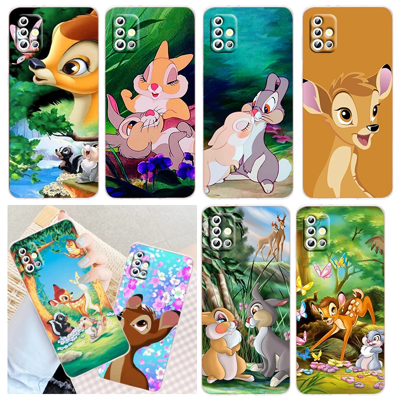 

Disney Animation Bambi Phone Case Transparent For Samsung Note 20 10 9 Ultra Lite A03 F23 M52 M21 A73 A70 A20 A10 A8 j7 j6