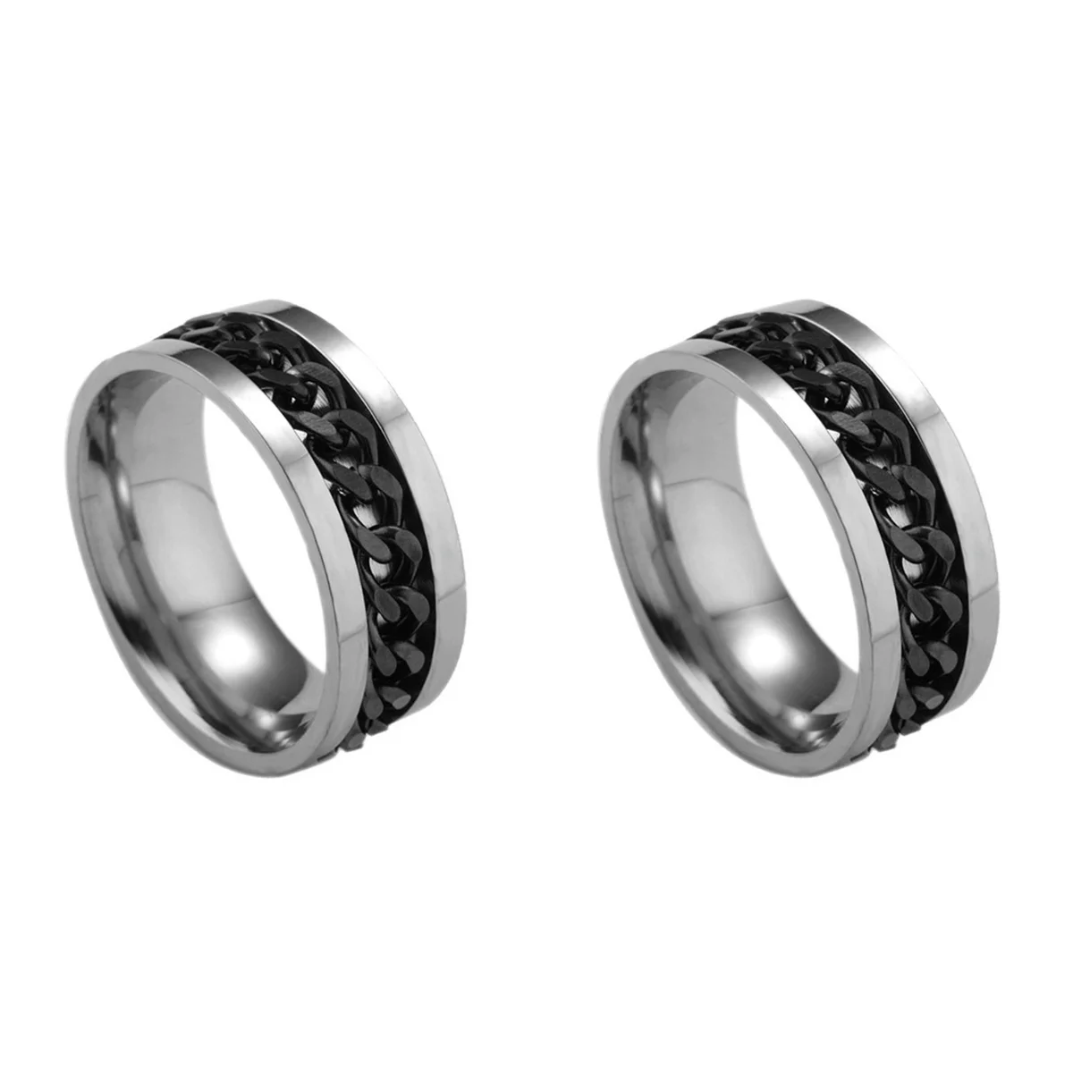

2x Bottle Opener Rings Stainless Steel Rings Chain Rings for Men Finger Jewelry Rings Bulky Rings Bottle Opener Rings
