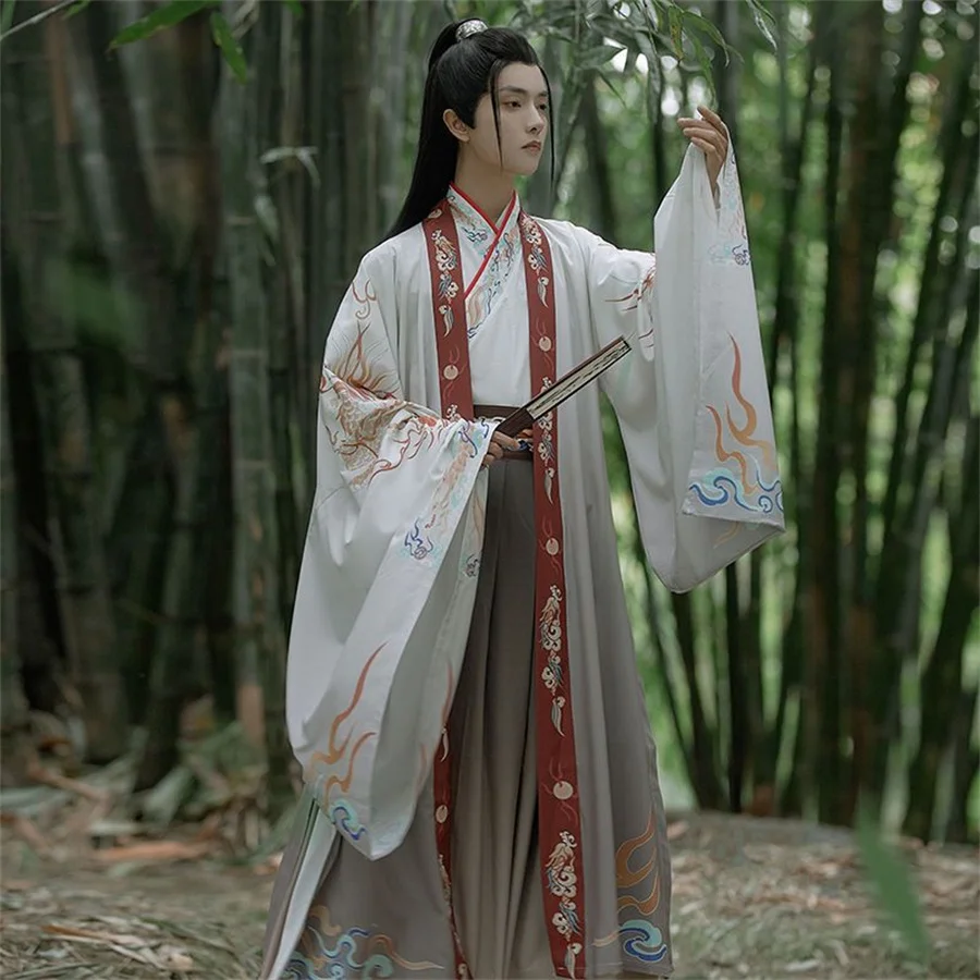 Оригинальная вышитая мужская одежда ханьфу из древнего китайского вейджина с