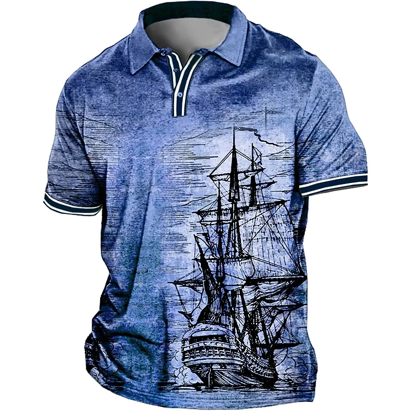 

Men's Plus Size Polo Shirt Big and Tall Graphic Prints Turndown Short Sleeve Spring & Summer Sports Fashion Streetwear